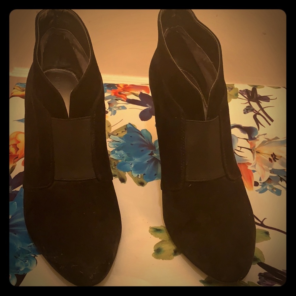Black suede booties